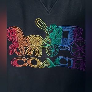 Women’s Black Coach Oversize Crop Sweatshirt Size Medium